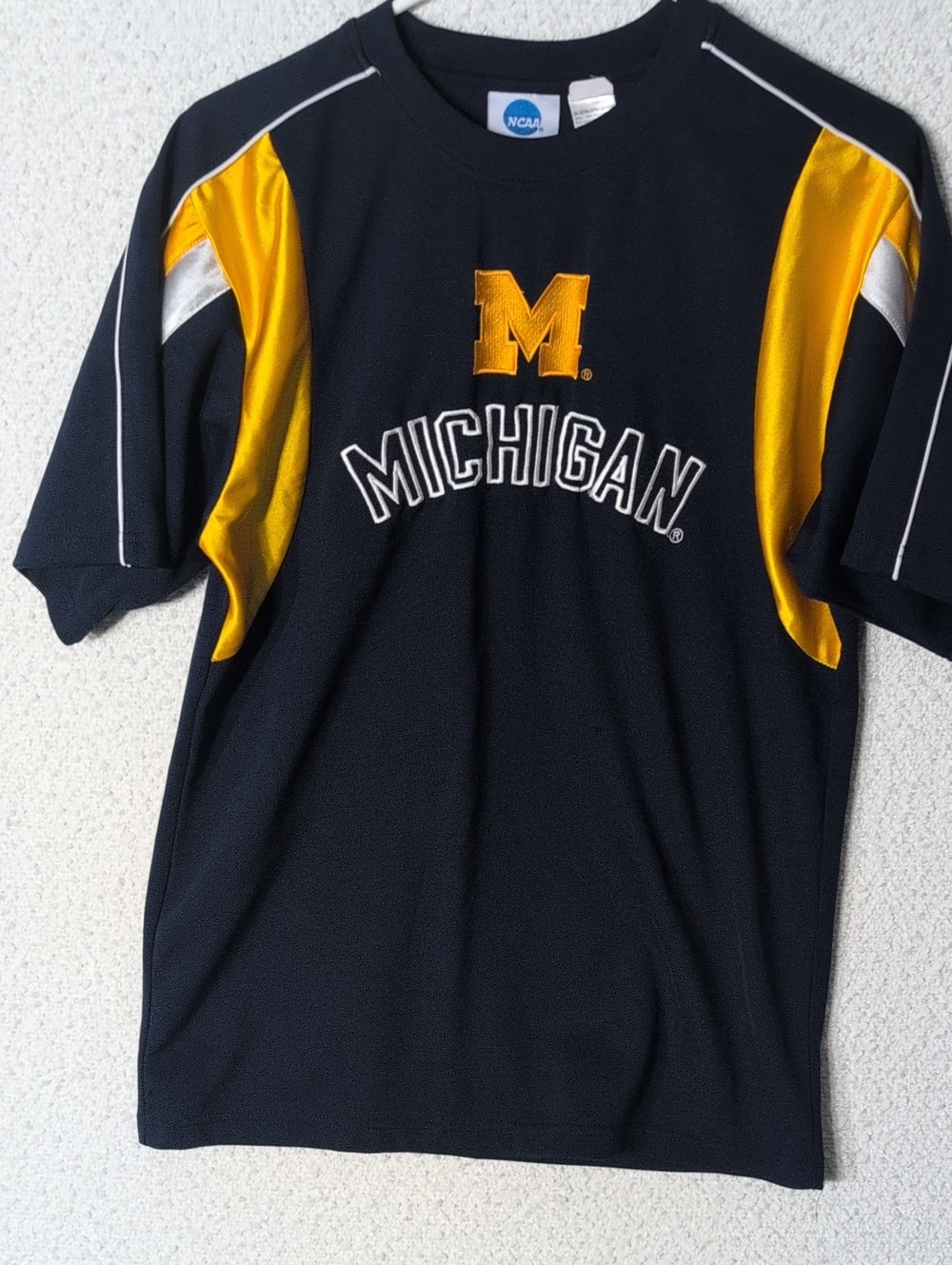 NCAA Michigan Navy and Yellow Short Sleeve Team Shirt